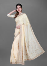 Load image into Gallery viewer, Lemon Yellow Saree In Pure imported Orgenza Fabric With Zardozi Handwork and Heavy Blouse
